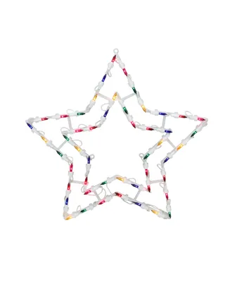 Northlight 15" Multi-Color Lighted Star Christmas Window Silhouette Decoration