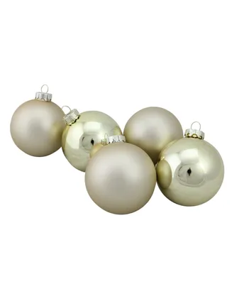 Northlight 6-Piece Shiny and Matte Gold Glass Ball Christmas Ornament Set 3.25" 80mm