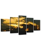 Ready2HangArt Cloudescape Ii 5 Piece Wrapped Canvas Coastal Wall Art Set, 30" x 60"