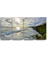 Ready2HangArt Island Escape 4 Piece Wrapped Canvas Coastal Wall Art Set, 24" x 48"