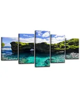 Ready2HangArt Seaglass Ii 5 Piece Wrapped Canvas Coastal Wall Art Set, 30" x 60"