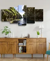 Ready2HangArt Perfect Escape 5 Piece Wrapped Canvas Coastal Wall Art Set, 30" x 60"