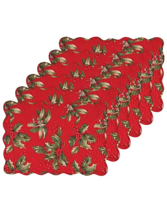 C&F Home Holly Bouquet Placemat, Set of 6