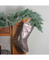 Northlight 17.5" Bronze Paillette Sequins Hanging Christmas Stocking