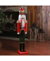 Northlight 36" Red and Green Velvet Wooden Christmas Nutcracker King