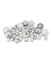 Northlight 125ct Winter White and Silver Splendor Shatterproof 4-Finish Christmas Ornaments