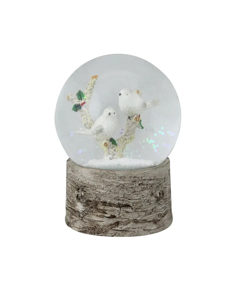 Northlight 5.5" Musical White Doves on a Branch Christmas Snow Globe