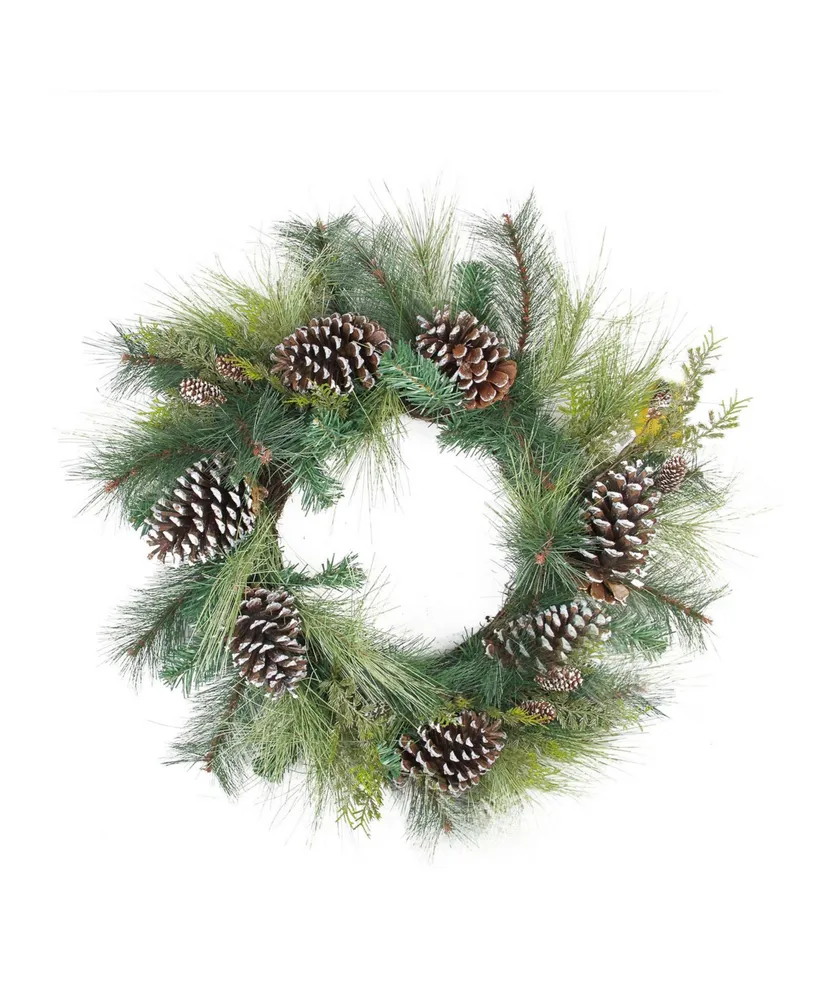 Northlight 28" Mixed Long Needle Pine and Pine Cone Artificial Christmas Wreath - Unlit