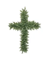 Northlight 22" Green Pine Artificial Cross Shape Wreath with Ground Stake - Unlit