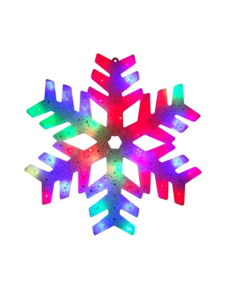 Northlight 15" Led Color Changing Christmas Snowflake Window Silhouette