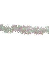 Northlight 50' White Iridescent Wide Cut Christmas Tinsel Garland - Unlit