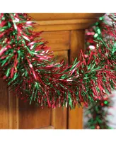 Northlight 50' Shiny Green and Red Christmas Tinsel Garland - Unlit