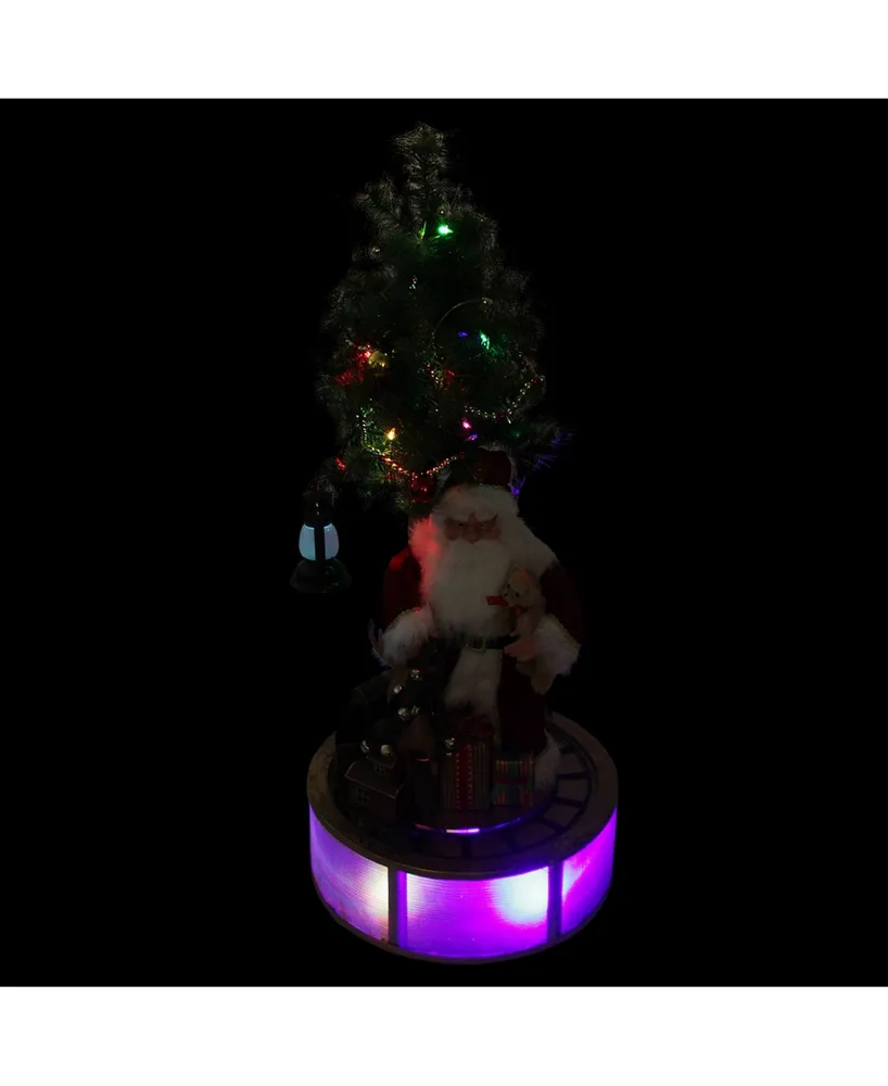 Northlight 4' Animated and Musical Lighted Led Santa Claus with Tree and Rotating Train Christmas Decor