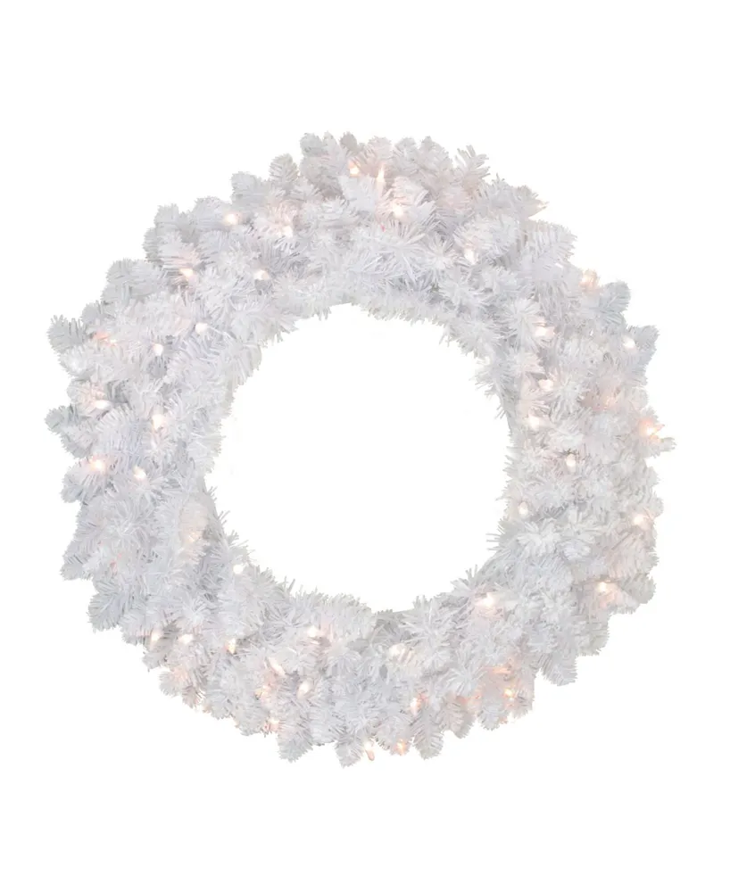 Northlight Pre-Lit Flocked Snow White Artificial Christmas Wreath