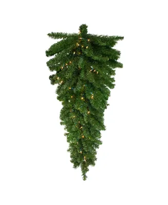 Northlight 52" Pre-Lit Canadian Pine Artificial Christmas Teardrop Swag - Clear Lights