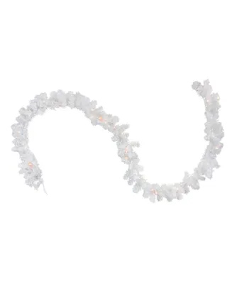 Northlight 9' Pre-Lit Snow White Artificial Christmas Garland - Clear Lights