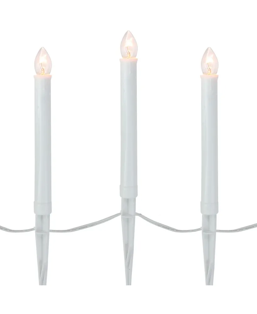 Northlight Set of 10 Lighted C7 Candle Christmas Pathway Markers - Clear Lights