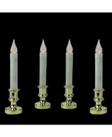 Northlight Set of 4 Led Flickering Window Christmas Candle Lamp with Timer 8.5"