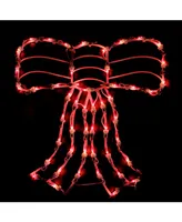 Northlight 14" Lighted Red Bow Window Silhouette Christmas Decoration