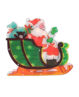 Northlight 17" Lighted Holographic Santa in Sleigh Christmas Window Silhouette Decoration