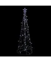 Northlight 5' Pure White Led Lighted Cone Tree Outdoor Christmas Decoration