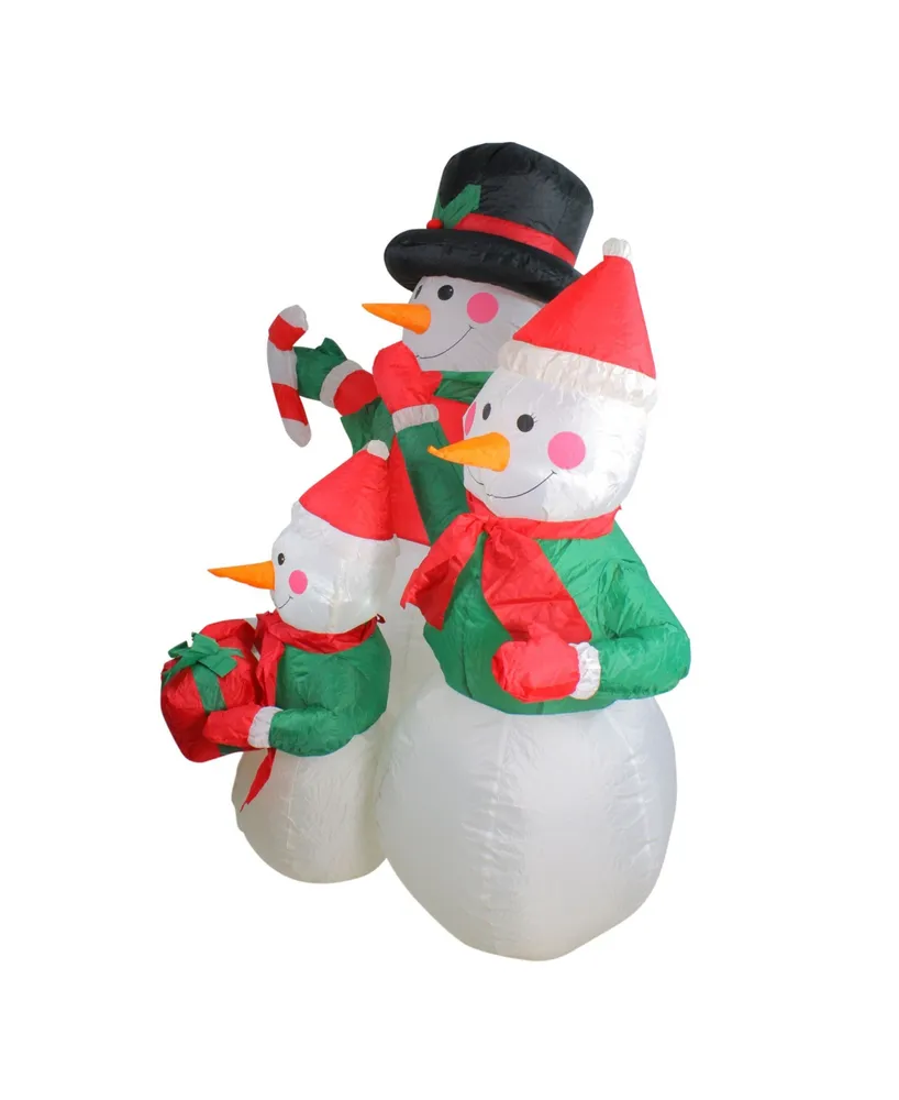Northlight 4' Inflatable Snowman Family Lighted Christmas Yard Art Decoration