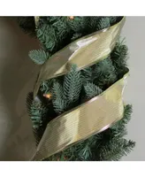 Northlight Shimmery Gold Horizontal Wired Christmas Craft Ribbon 2.5" x 10 Yards