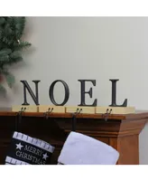 Northlight Set of 4 Metal and Wood Noel Christmas Stocking Holder