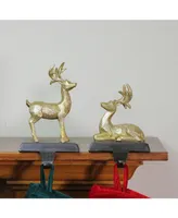 Northlight Set of 2 Gold Reindeer Glittered Christmas Stocking Holders 8.5"