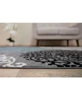 Main Street Rugs Alba Alb303 Gray 2' x 7'2" Runner Rug