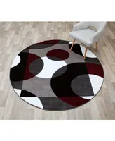 Main Street Rugs Montane Mon100 Burgundy 6'6" Round Area Rug