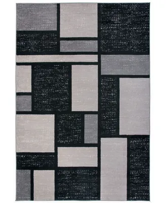 Main Street Rugs Alba Alb308 Gray 6'6" x 9' Area Rug