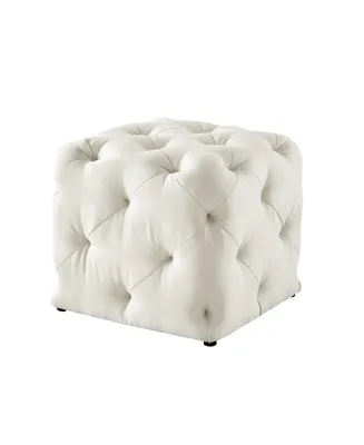 Inspired Home Angel Upholstered Tufted Allover Cube Ottoman