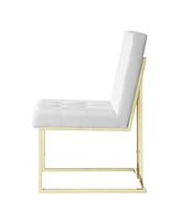 Inspired Home Vanderbilt Upholstered Dining Chair with Metal Frame Set of 2