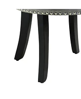 Inspired Home Taylor Upholstered Vanity Stool with Nailhead Trim