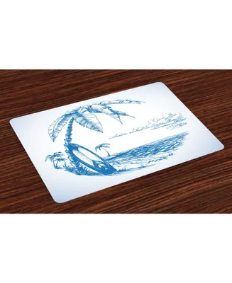 Ambesonne Surf Place Mats, Set of 4