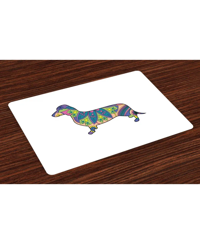 Ambesonne Dachshund Place Mats, Set of 4