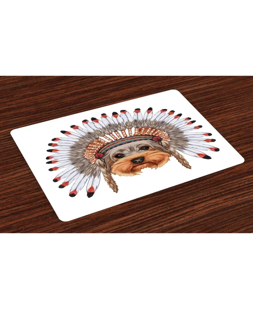 Ambesonne Yorkie Place Mats, Set of 4