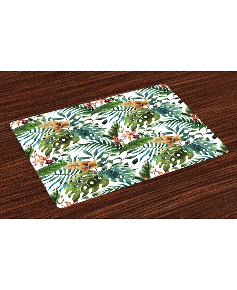 Ambesonne Leaf Place Mats, Set of 4