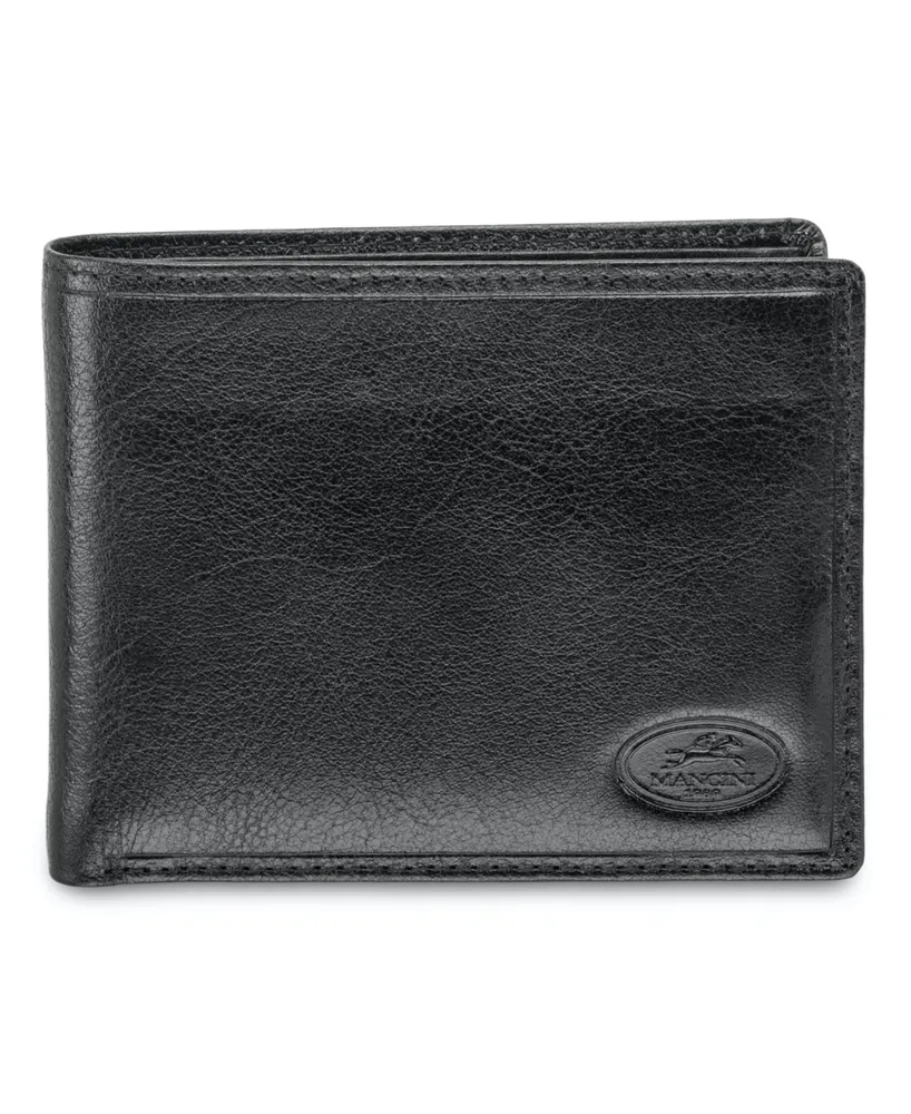 Men's Mancini Equestrian2 Collection Rfid Secure Billfold with Removable Left Wing Passcase and Coin Pocket