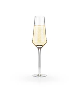 Viski Raye Angled Crystal Champagne Flutes, Set of 2, 8 Oz