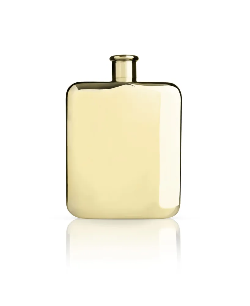 Viski Belmont 14k Gold-Plated Drinking Flask, 6 Oz