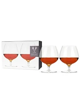 Viski Crystal Wingback Cognac Glasses, Set of 2, 17 Oz