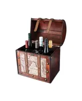 Twine 6 Bottle Old World Wooden Wine Box
