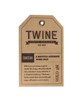 Twine 2 Bottle Antique Wooden Wine Box