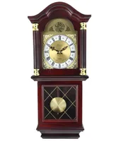 Bedford Clock Collection 26" Antique Chiming Wall Clock with Roman Numerals