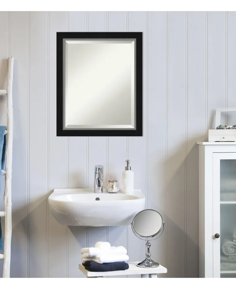 Amanti Art Eva Silver-tone Framed Bathroom Vanity Wall Mirror