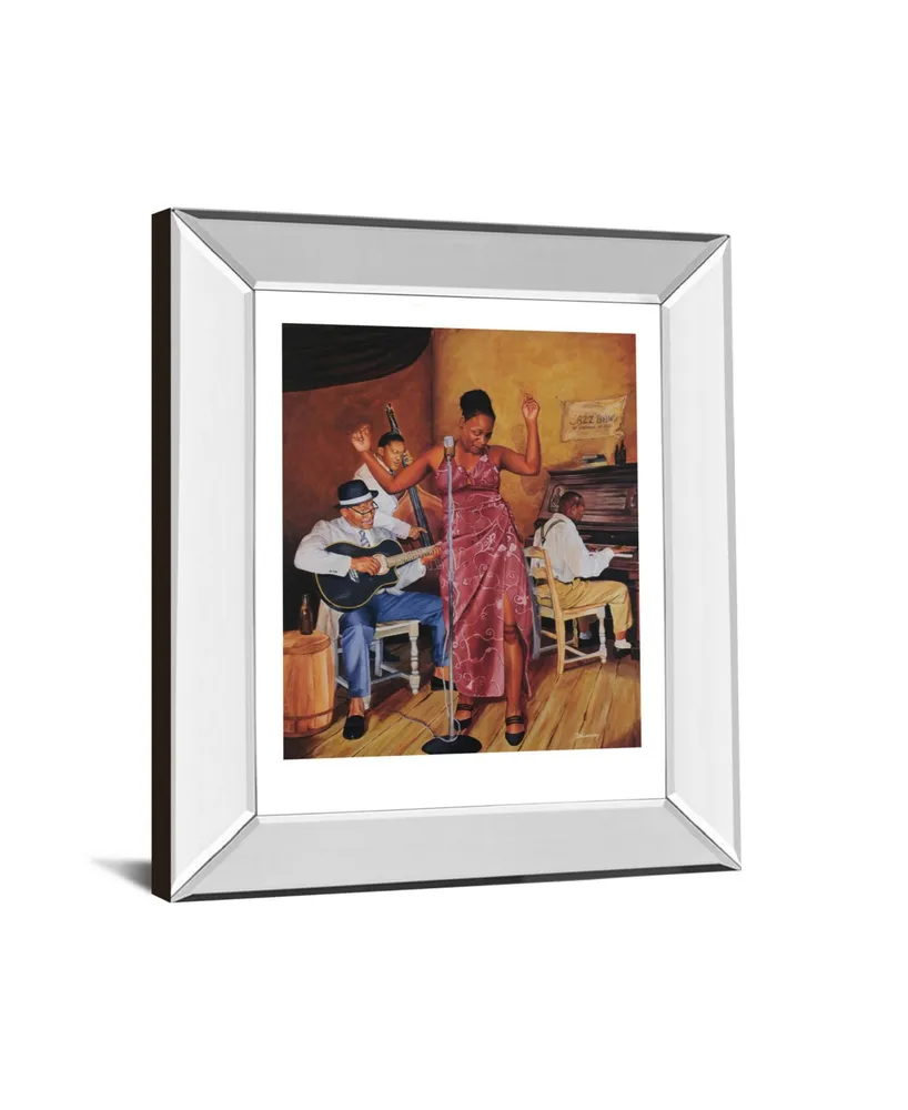 Classy Art Jazz Vocals Mirror Framed Print Wall Art, 22" x 26"