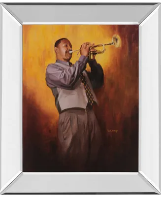 Classy Art Trumpet Player Mirror Framed Print Wall Art, 22" x 26"