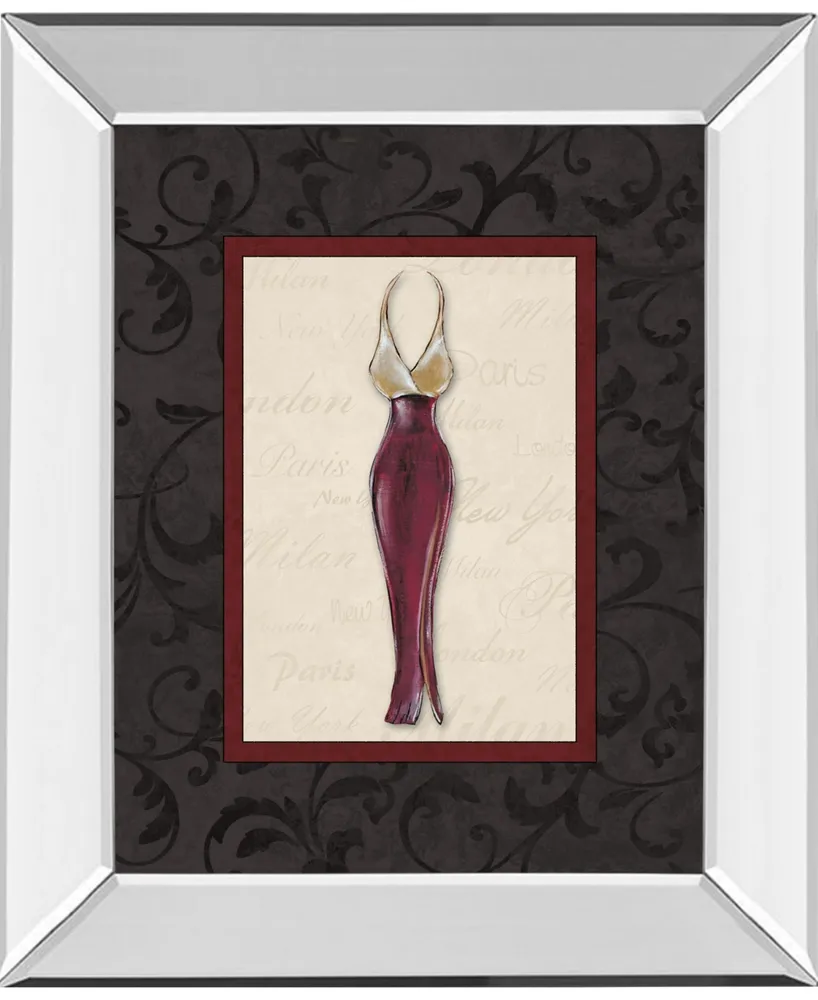 Classy Art Fashion Dress Ii by Susan Osbourne Mirror Framed Print Wall Art, 22" x 26"